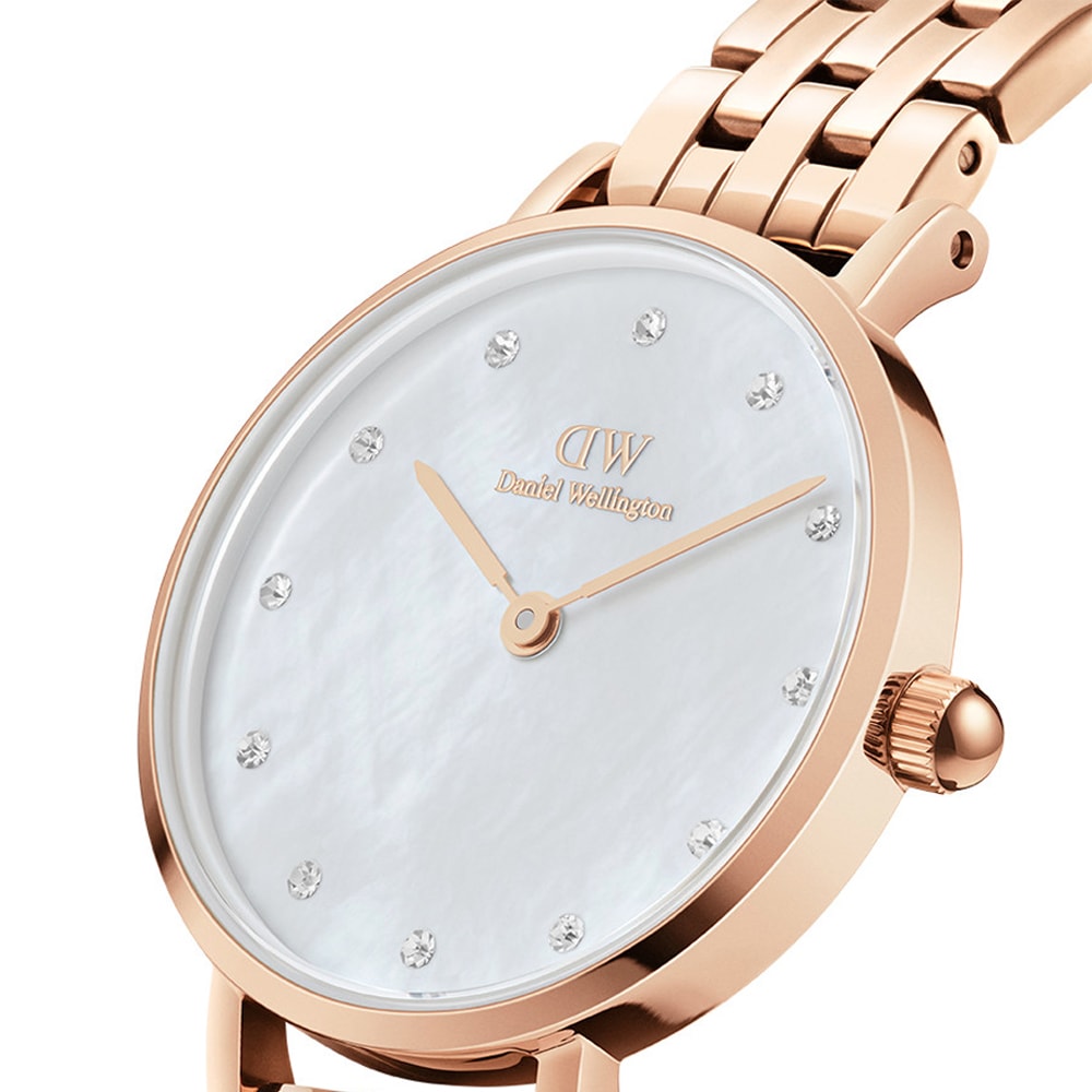 Montre petite lumine  - Acier inoxydable, nacre &  plaqué or