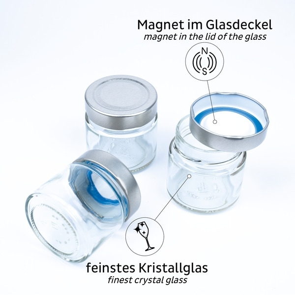 Feinkost-Magnetgläser BLACK &amp,  CLASSY - 125 ml