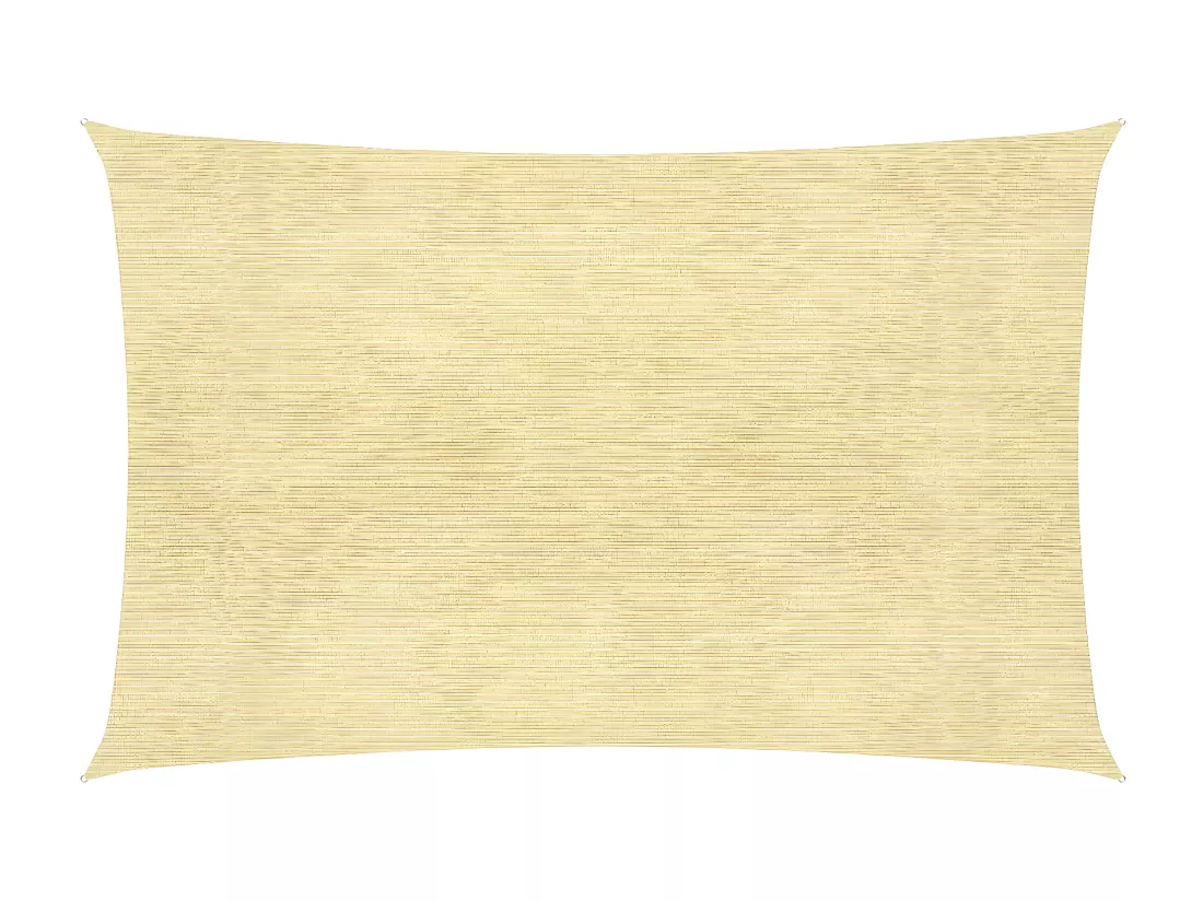 Voile d'ombrage en PEHD rectangulaire 2x4 m Beige