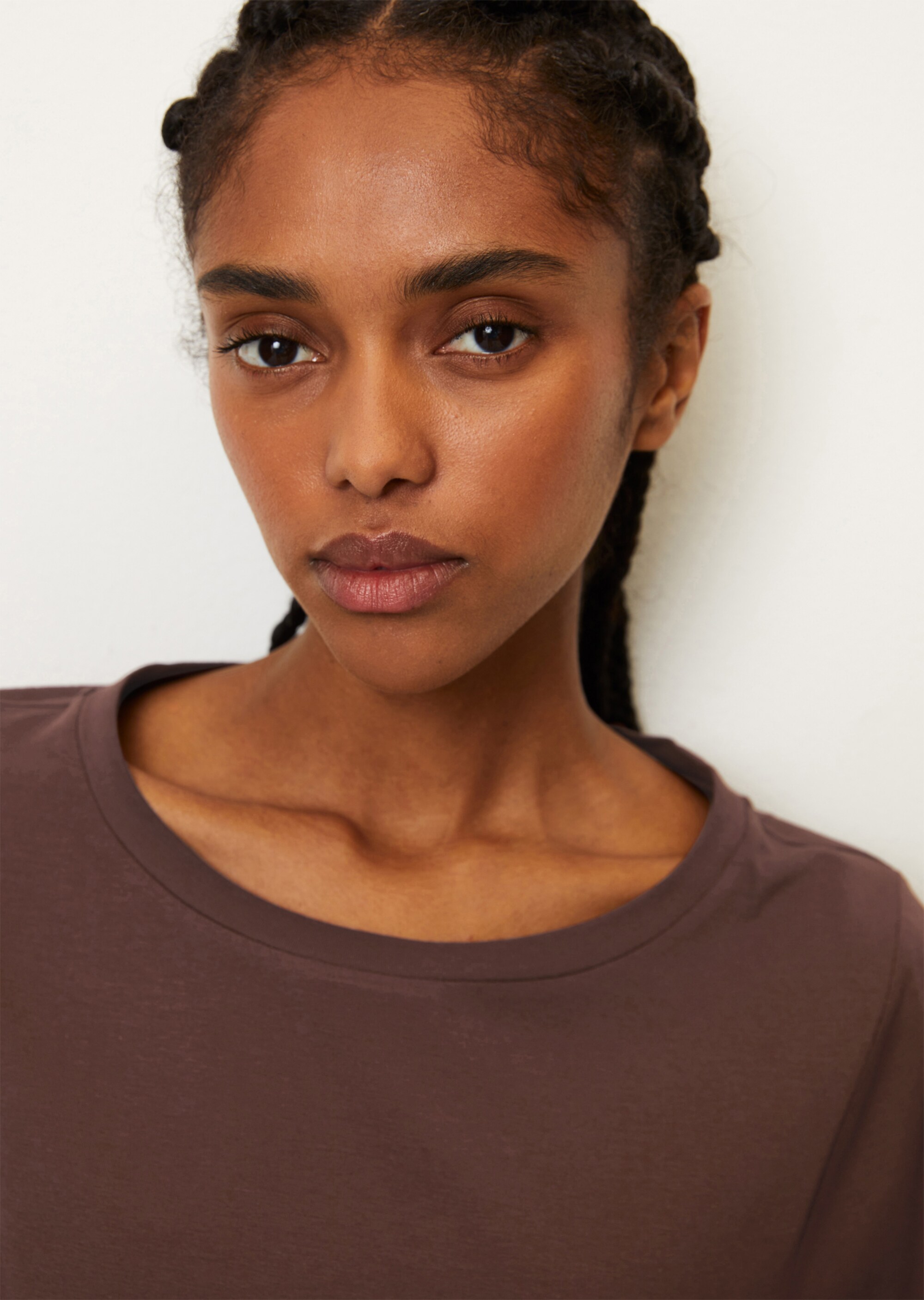 T-Shirt mit Bund-Abschluss regular mit TENCEL™ Modal