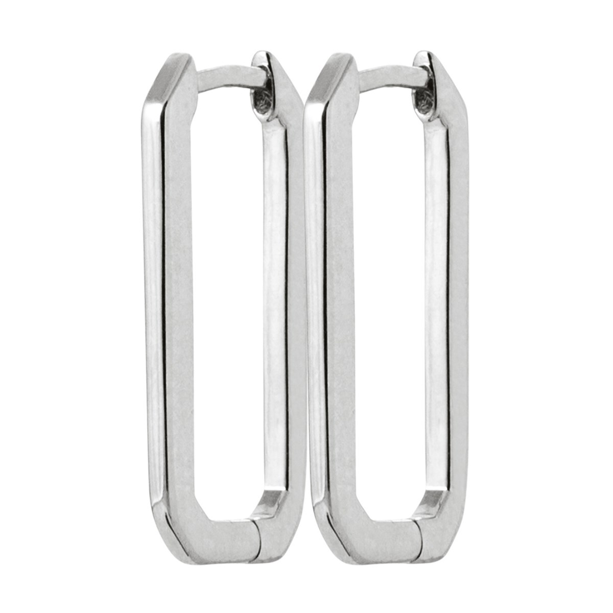 Boucles d'oreilles Brillaxis rectangulairearagent rhodié