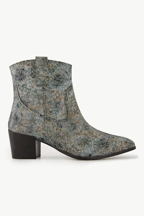 Leder-Stiefeletten, Schlangenlederoptik, Weite H