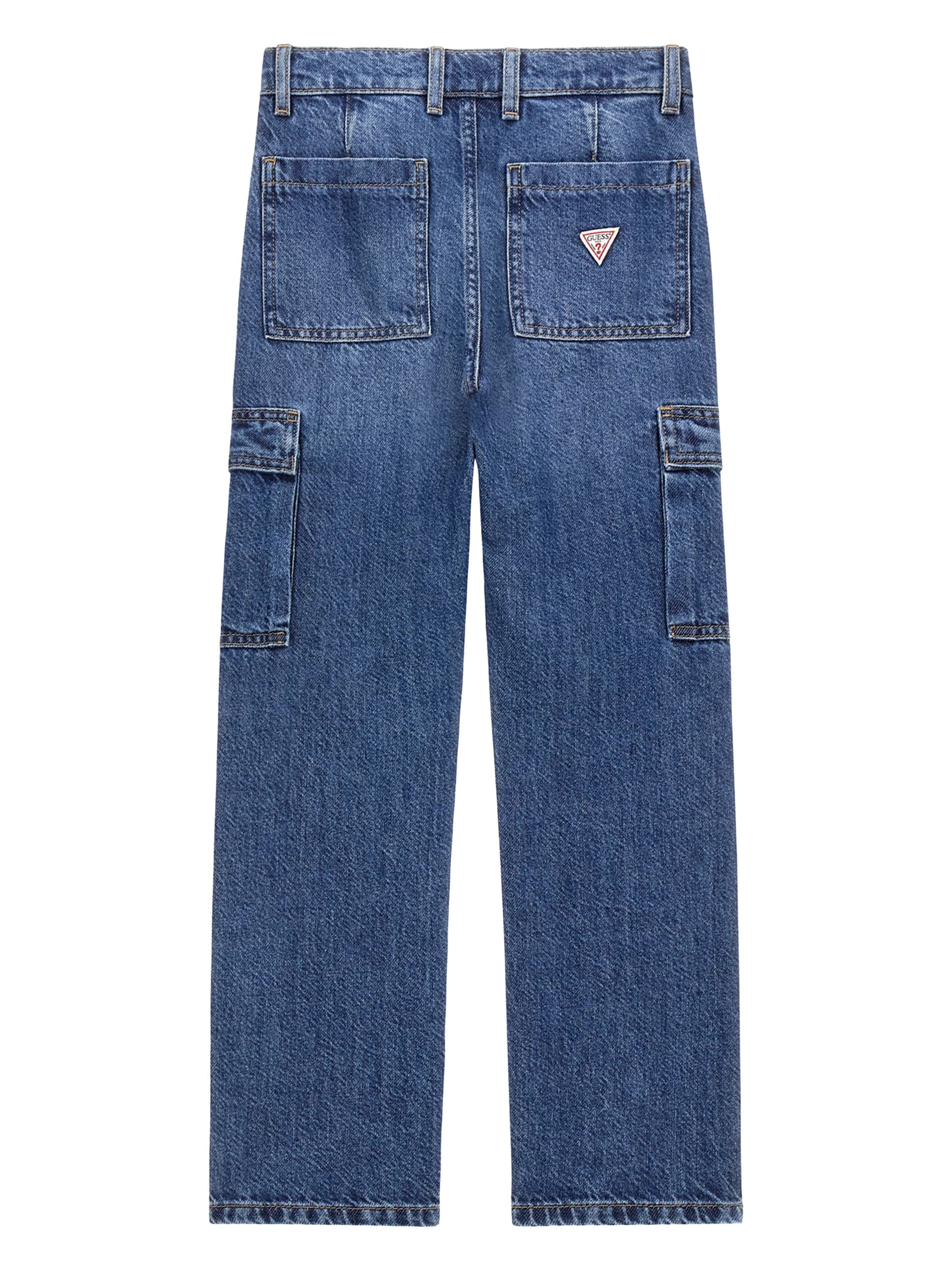Calças cargo em denim ecológico (7-18)