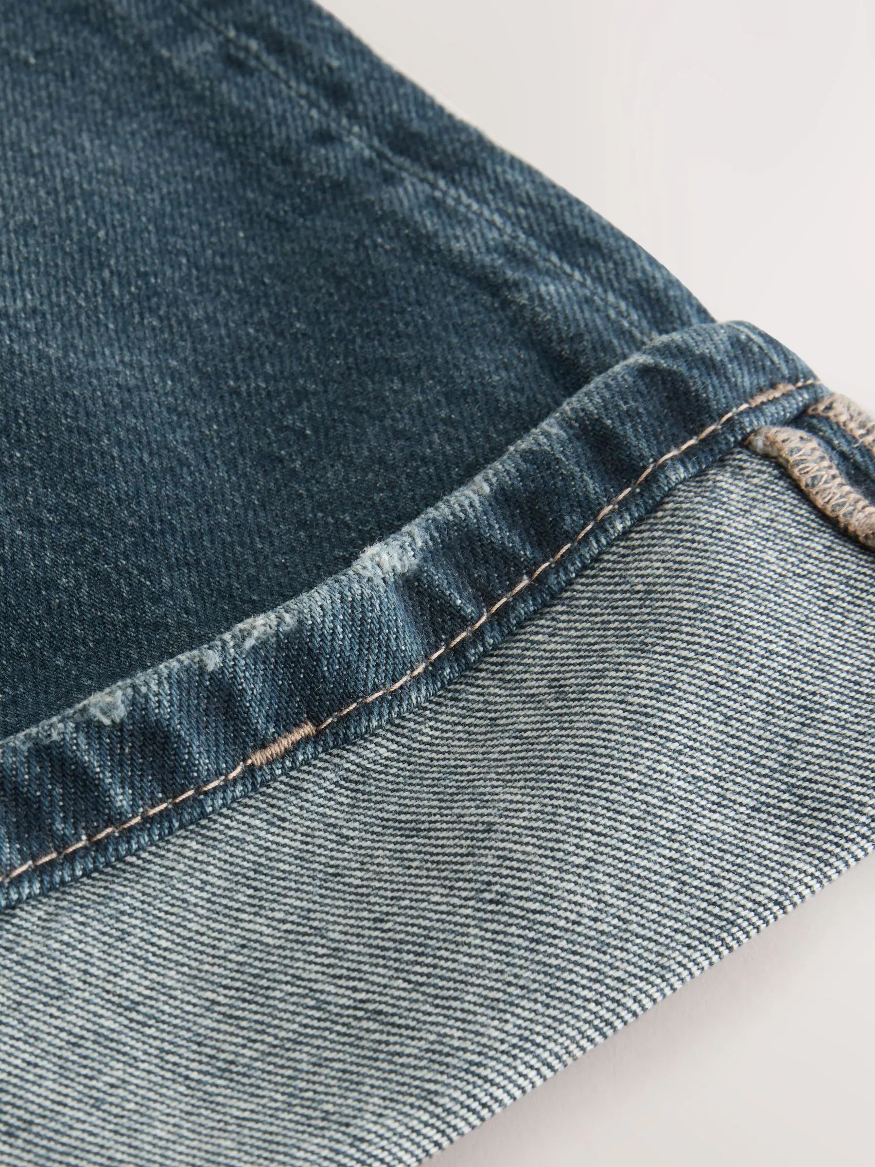 Donkerblauw - Jeans met omgeslagen wijde pijpen (3-16jr)