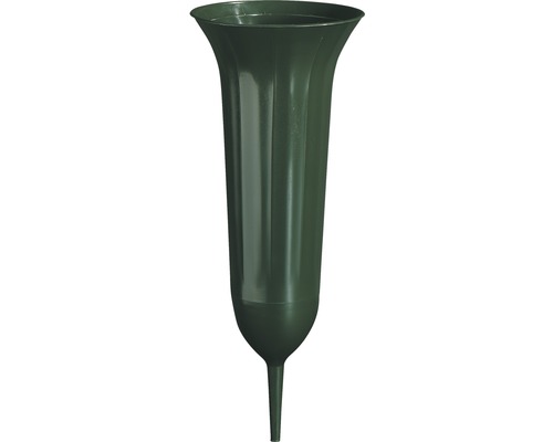 Grafvaas geli kunststof Ø 11 H 26 cm groen