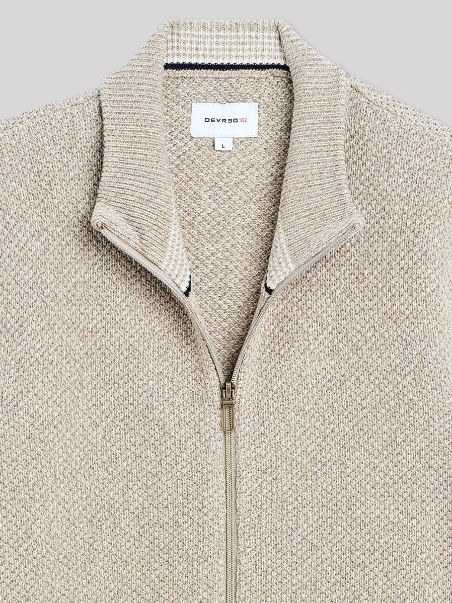 Cardigan col montant en coton