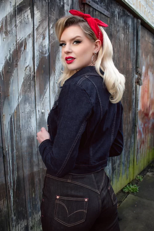 Rock-a-Booty Sadie jacket in donkerdenim