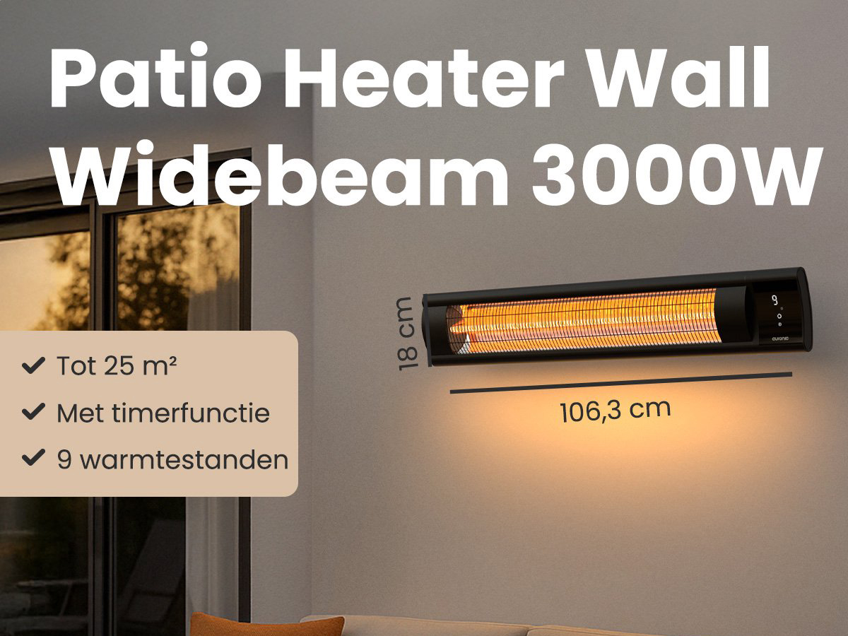 Auronic 3000 watt XL infrarood terrasverwarmer - Black