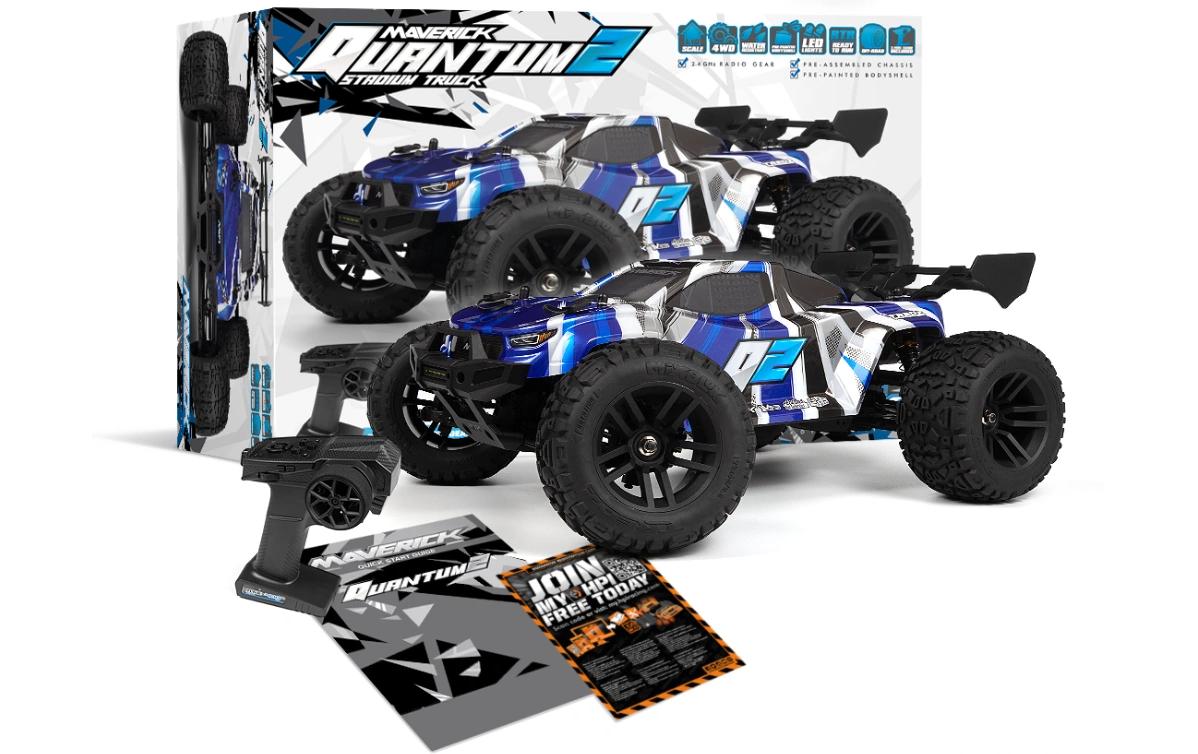 Stadium Truck Quantum2 XT Blau, 1:10<br>Off-Road RC Modell mit Brushless Allradantrieb