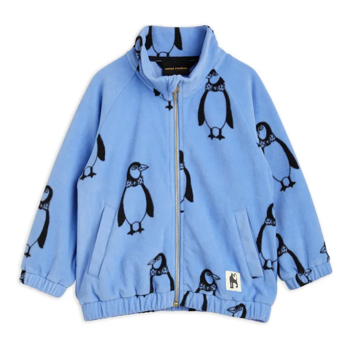 Mini Rodini Veste Polaire Polyester Recyclé Pingouin | Bleu