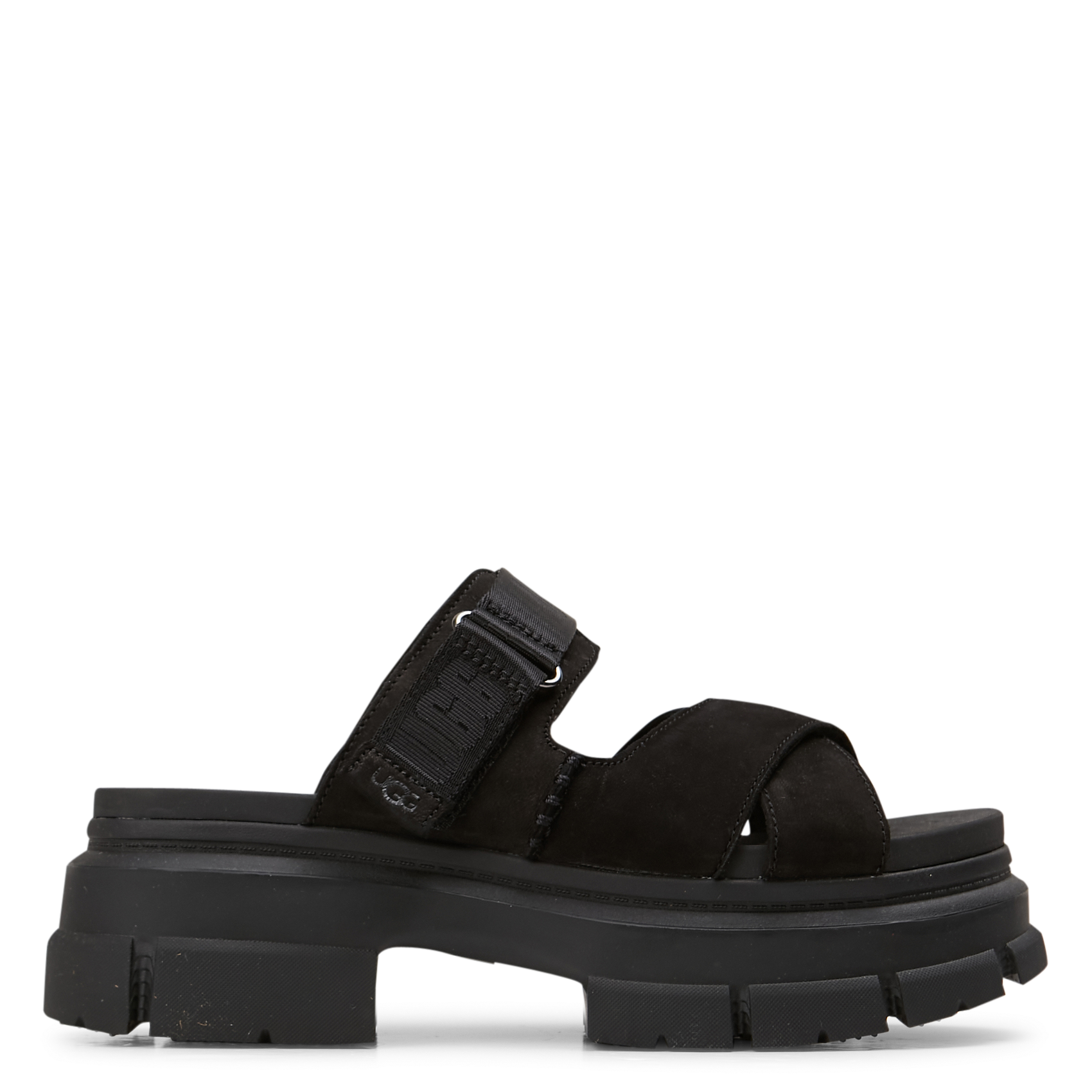 ASHTON - Mules à plateforme en cuir| Noir