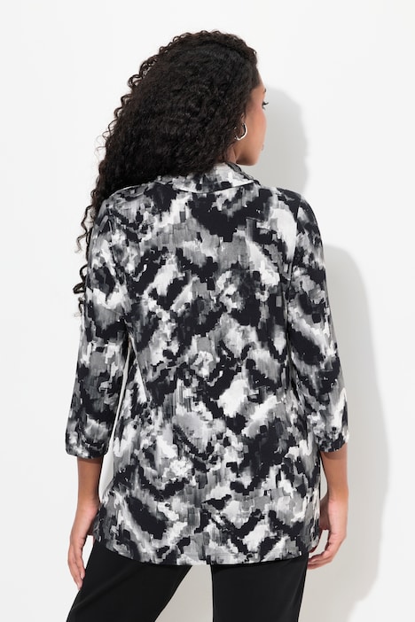 Shirt, Pixeldruck, Classic, Rollkragen, 3/4-Arm