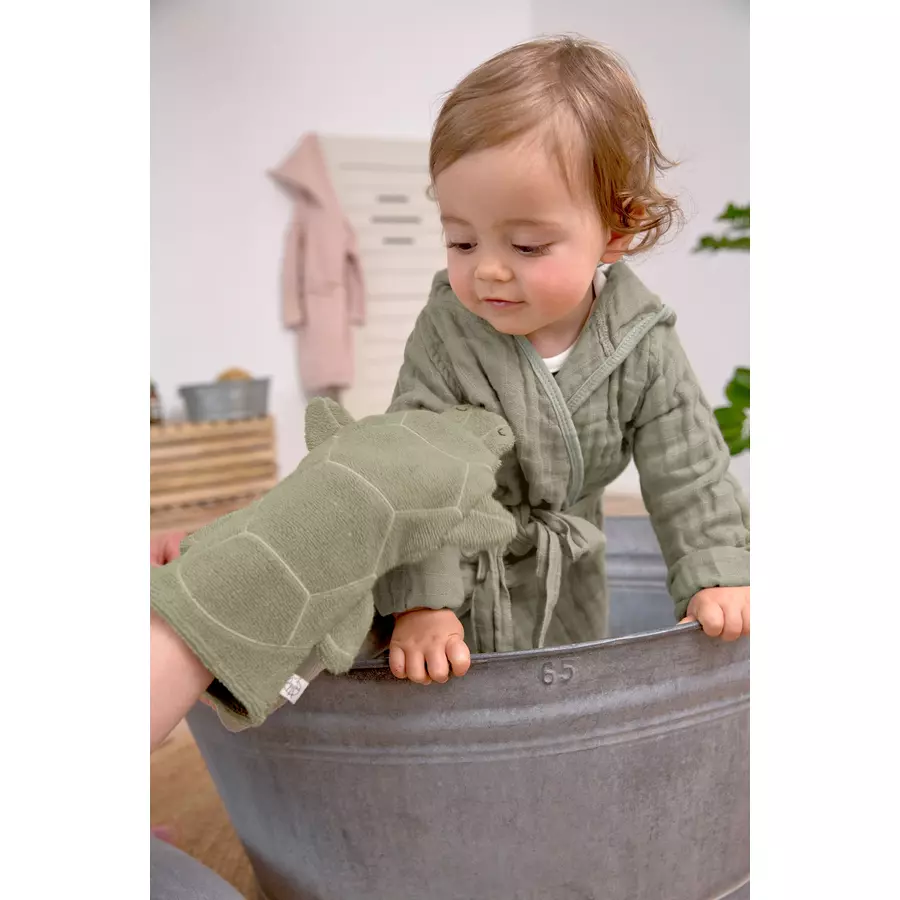 LÄSSIG Spiel-Waschhandschuh Schildkröte Grün