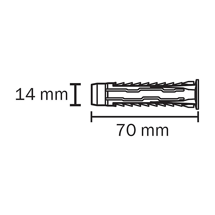40 chevilles universelles Diall nylon CL Ø14x70mm