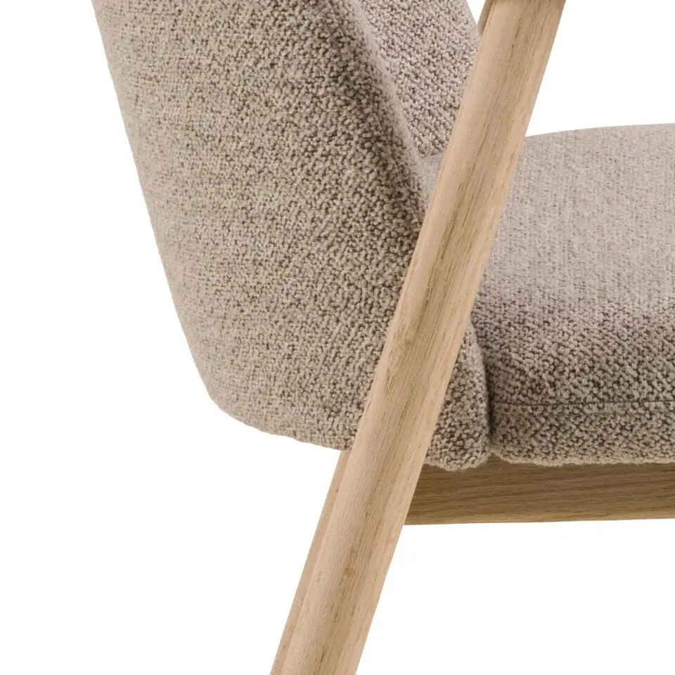 Eetkamerstoel Beige Stof - 55,5x57x80,5cm - Leonie - Set van 2