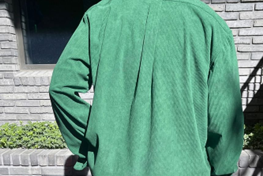 SeoulPop - Losvallend corduroy overhemd met lange mouwen