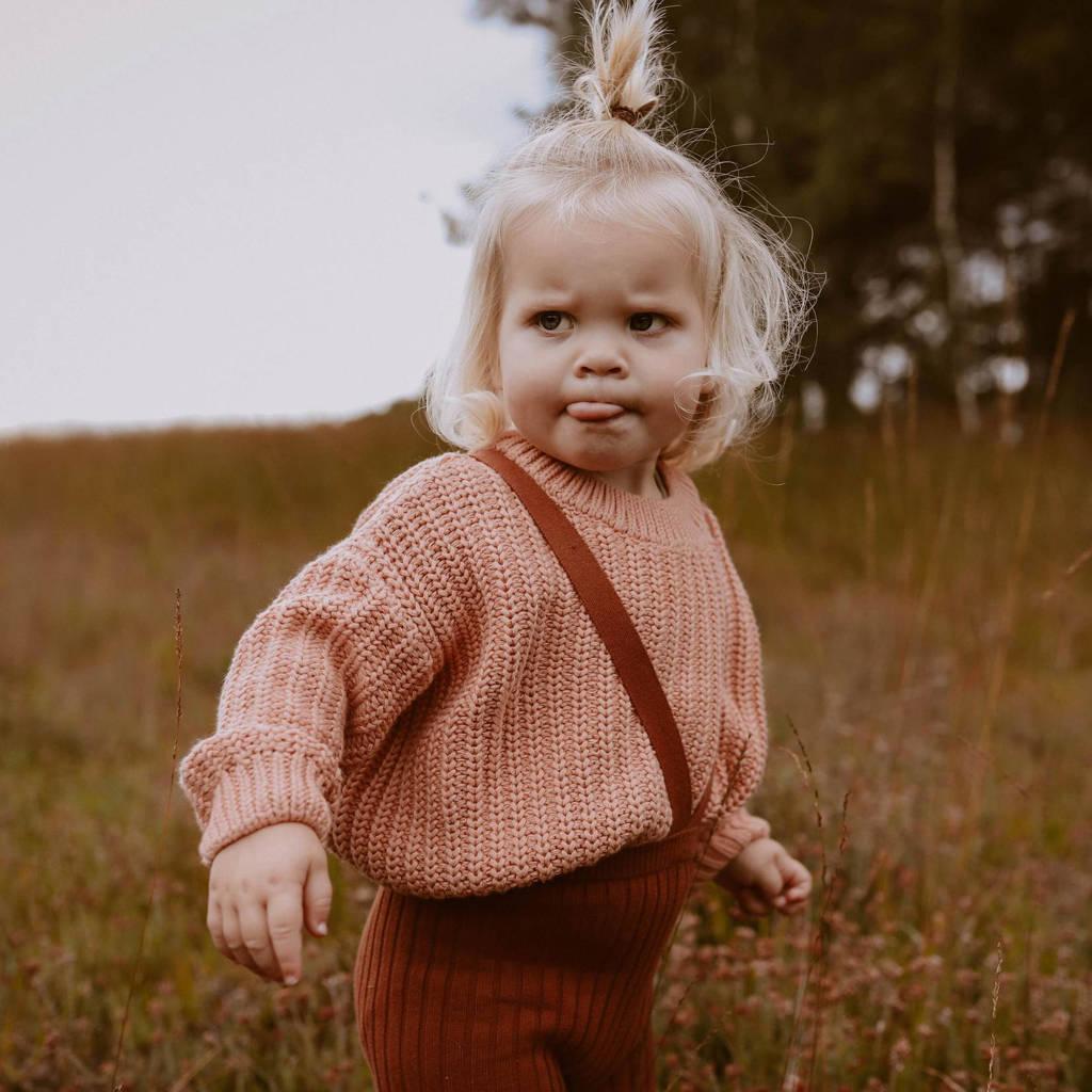 Your Wishes broek met vaste bretels brique
