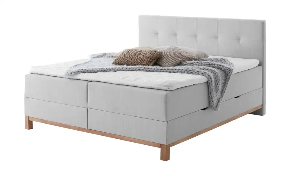 Boxspringbett Catania Hellgrau 180 cm
