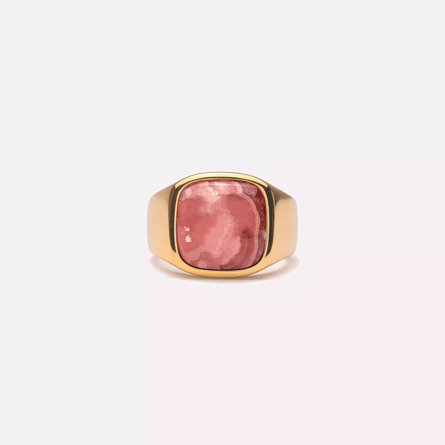 IX Studios Cushion Signet Rhodocrosite Ring 22 kt. Forgyldt Sølv DMN0282GDRHOCR