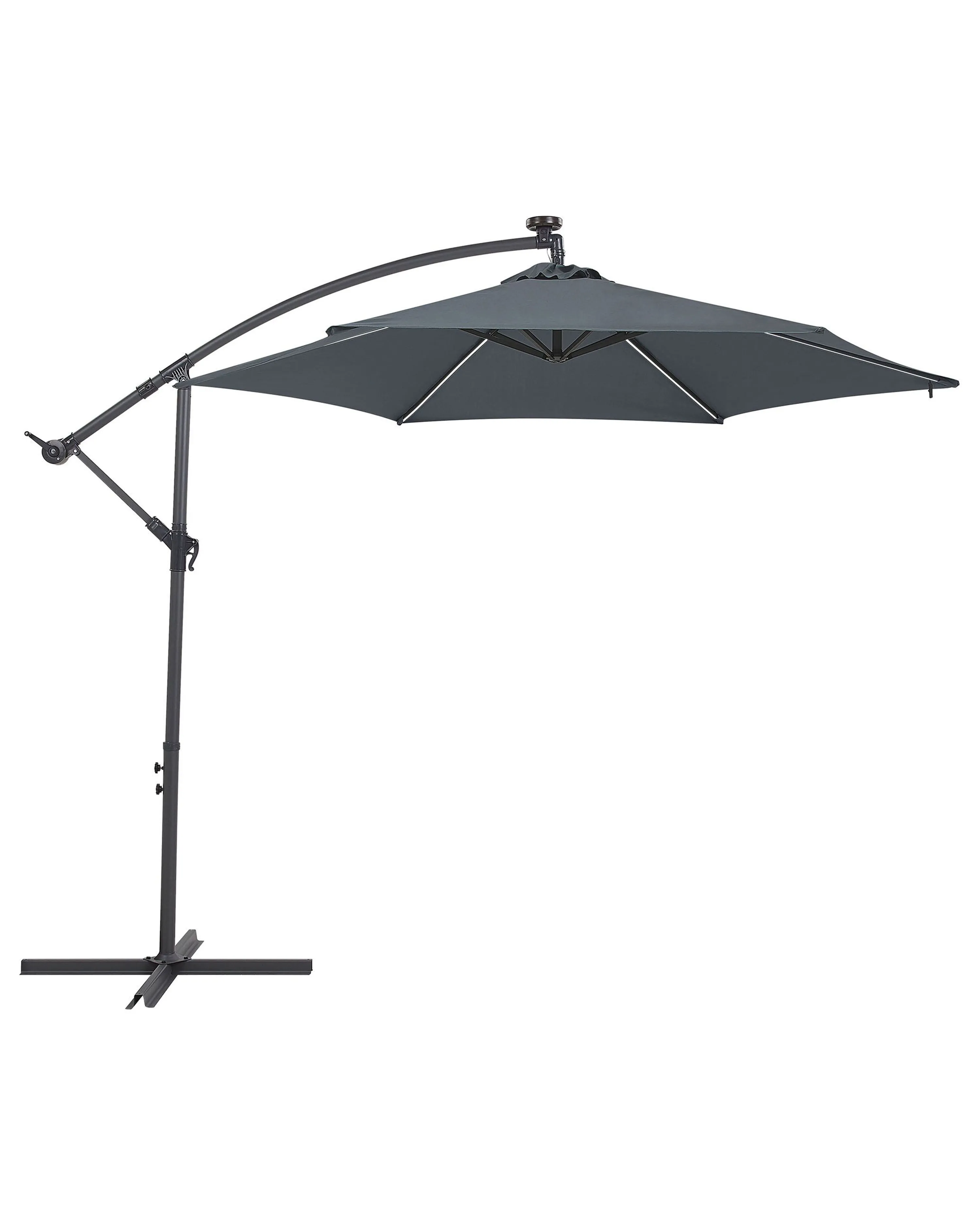 Zweefparasol LED 285 cm CORVAL Grafietgrijs