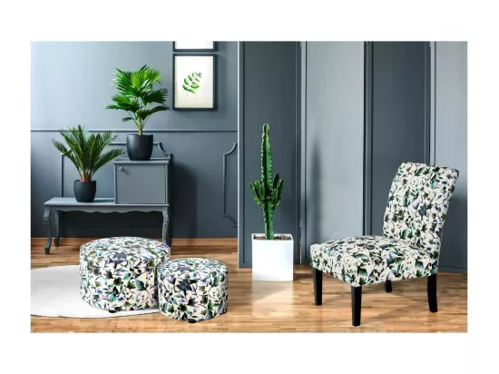 Lot de 2 Poufs Imprimé 