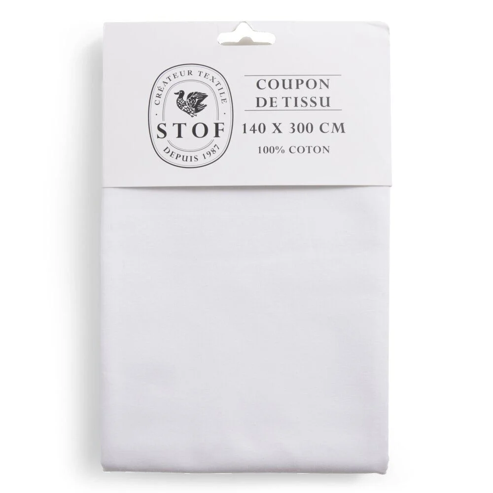 Coupon tissu coton 140x300cm blanc