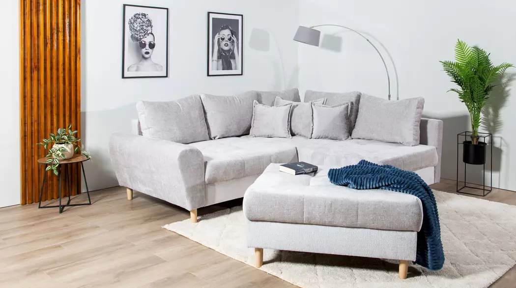 Ecksofa mit Hocker Rice