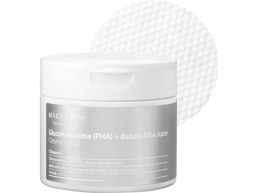 Mary&May Gluconolactone (PHA) Betula Alba Juice Cleansing Pad 70stk