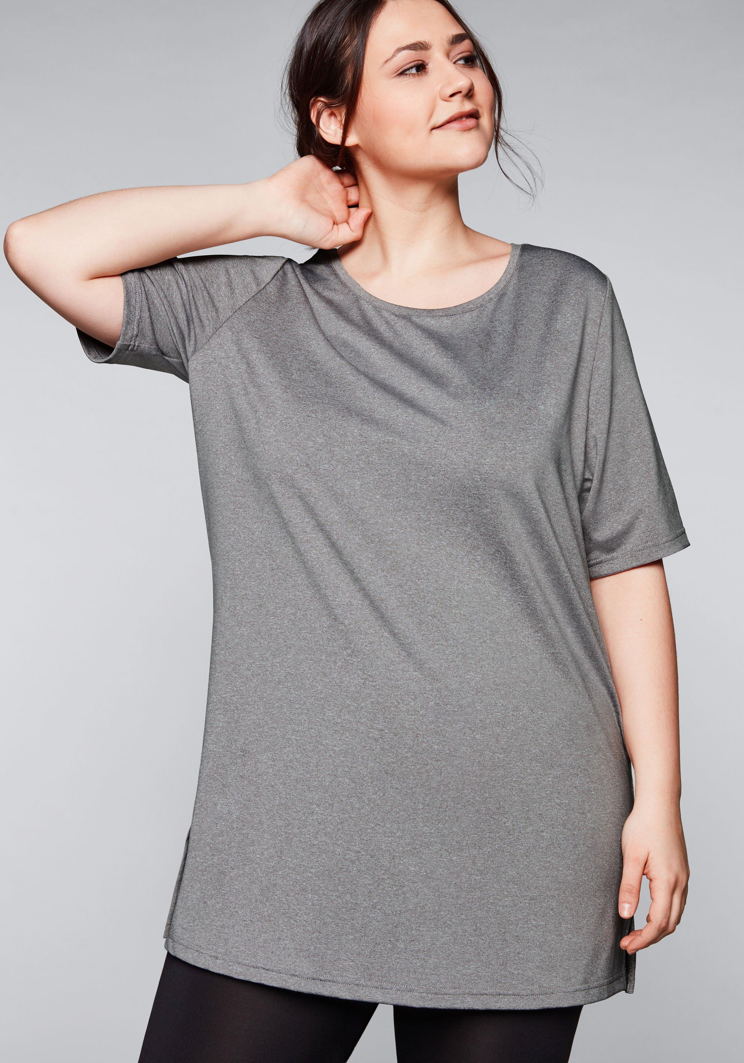 Langes Funktionsshirt mit seitlichen Schlitzen