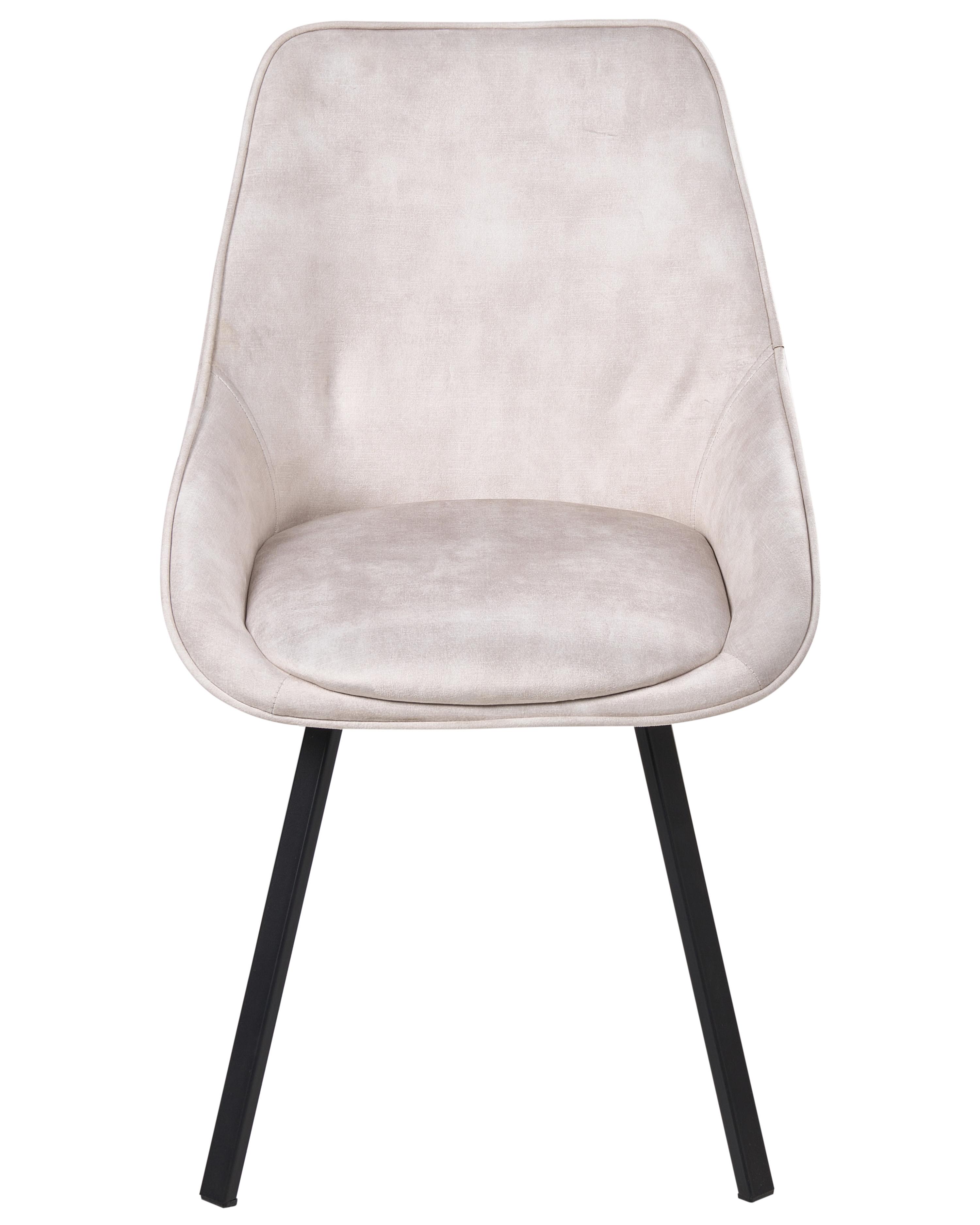 Set van 2 eetkamerstoelen draaibaar TERLTON Fluweel Lichtbeige