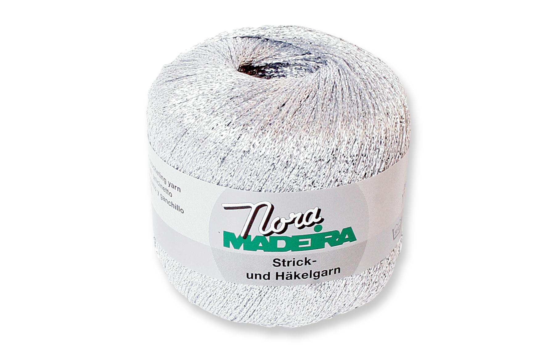 Näh- und Stickgarn Nora 25 g SilberGarn ideal zum Stricken von Kleidungsstücken oder Filethäkelei