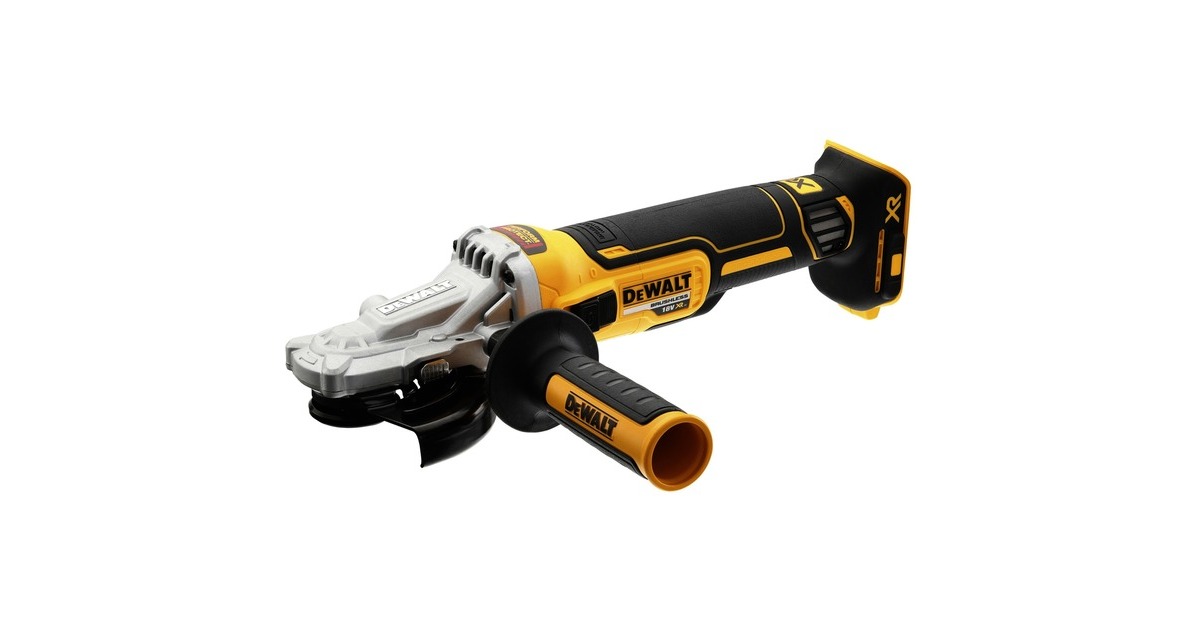 DEWALTAccu Haakse slijper DCG405FNT, 18V  (Zwart/geel, Accu en oplader niet inbegrepen)