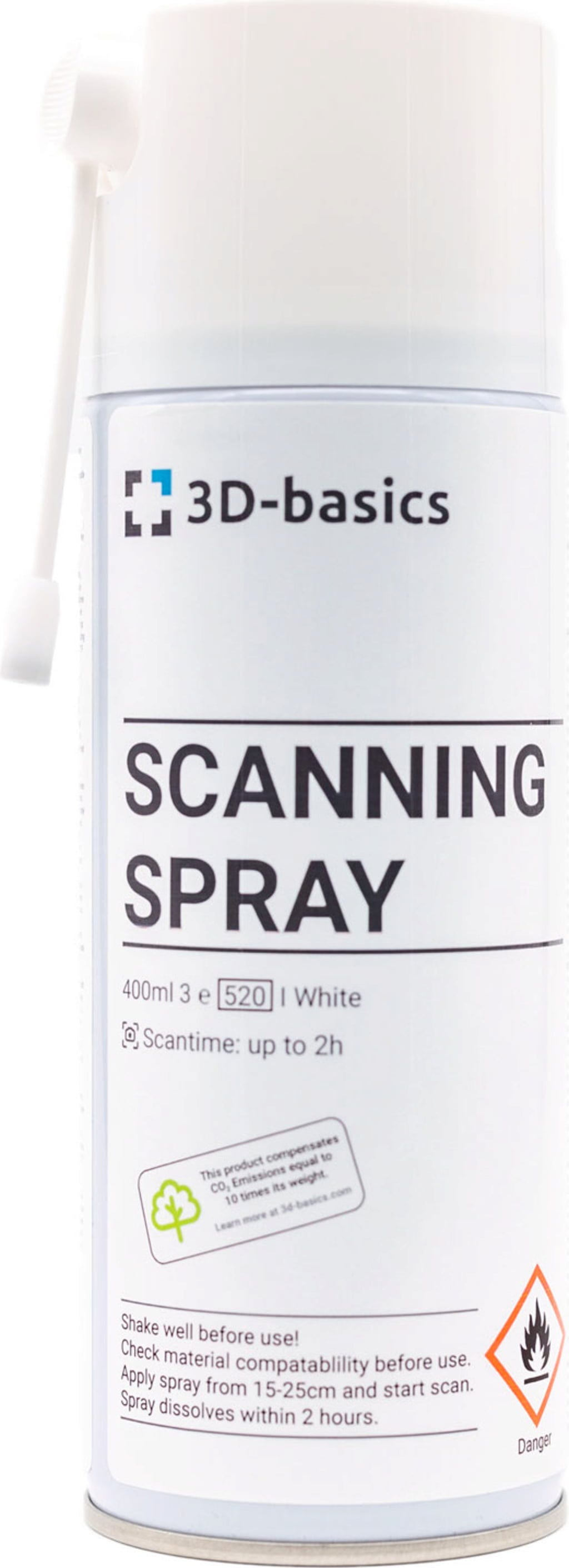 3D-basics  Scanning Spray, 400 ml    Selbstverflüchtigendes 3D-Scanningspray mit feiner Beschichtung