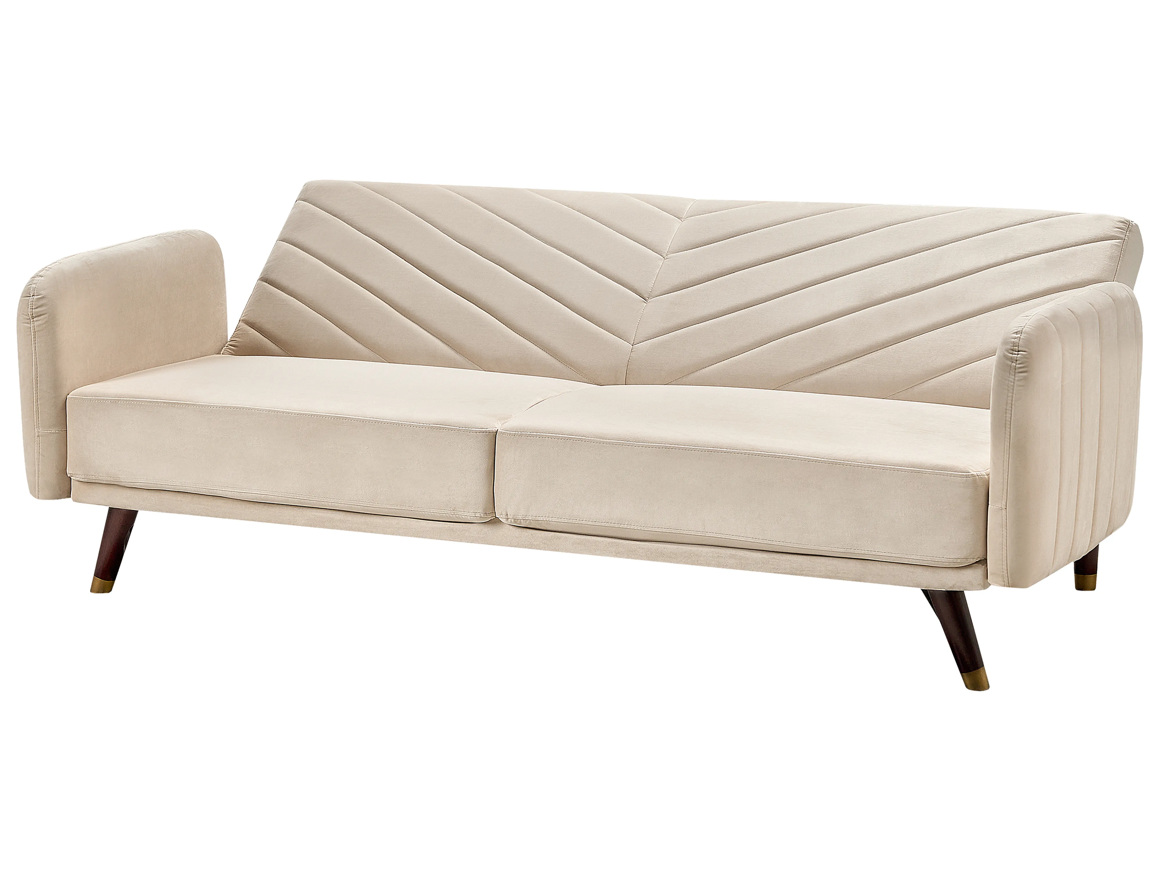 Slaapbank 3-zits SENJA Fluweel Beige
