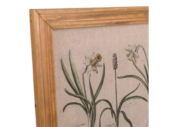 Cadre en bois et tissu imprimé