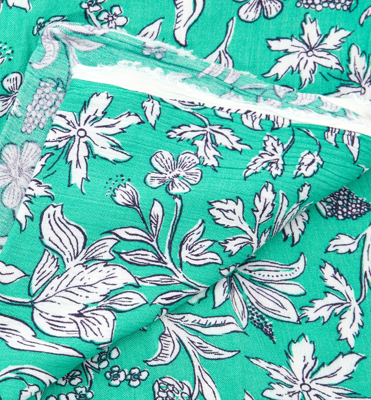 Coupon de 3 m viscose crinkle - Imprimé vert