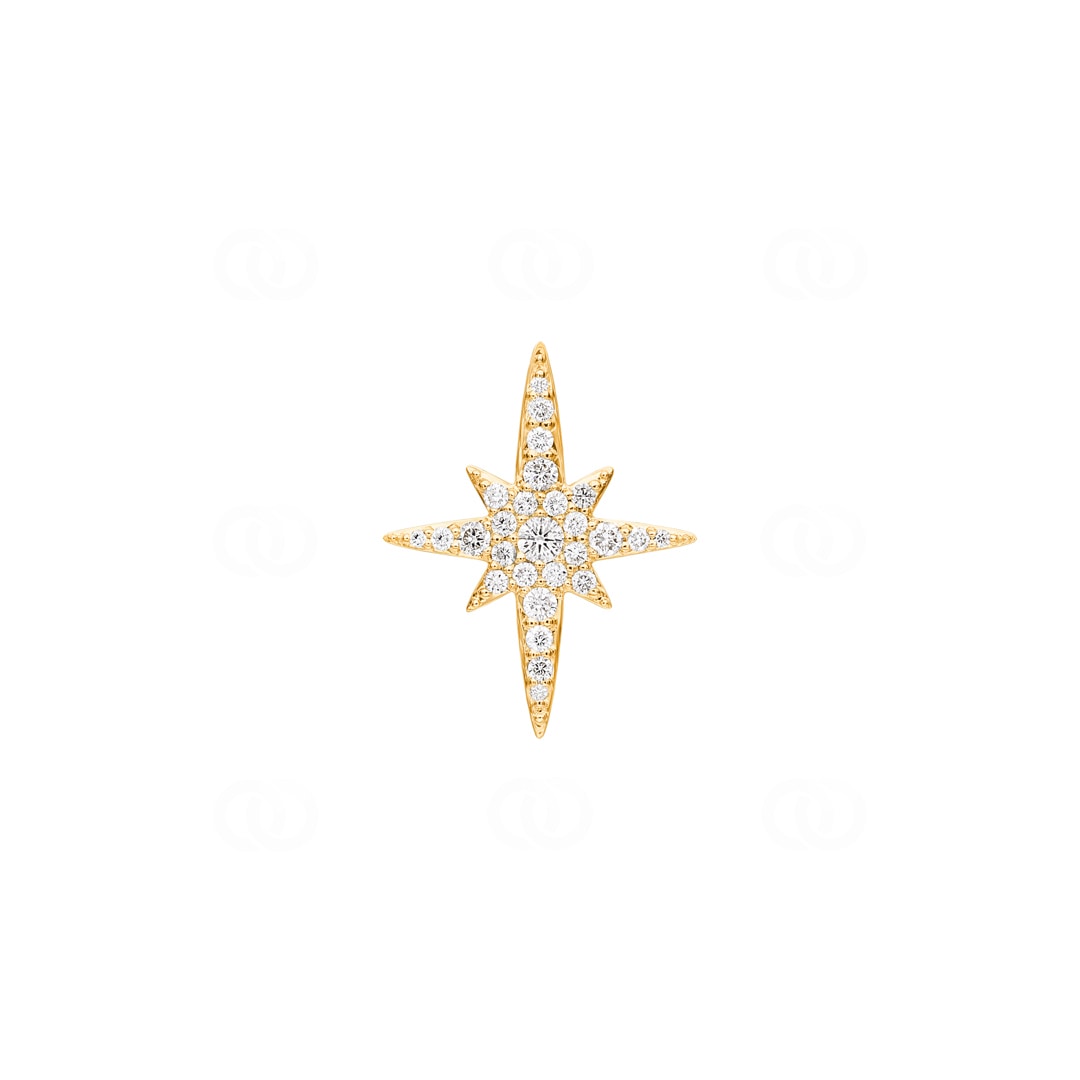 Anhänger 750/18 K Gelbgold Stern mit Diamanten 0.33 ct H/si