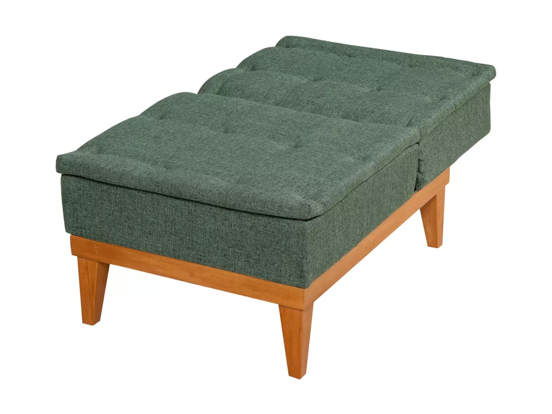 Fauteuil convertible tissu vert Sporka 62cm