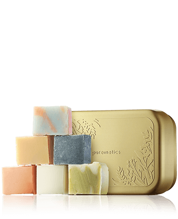 puremetics Natur-Seifen Seifen-Minis mit Seifenbox Gold 6 x 15g