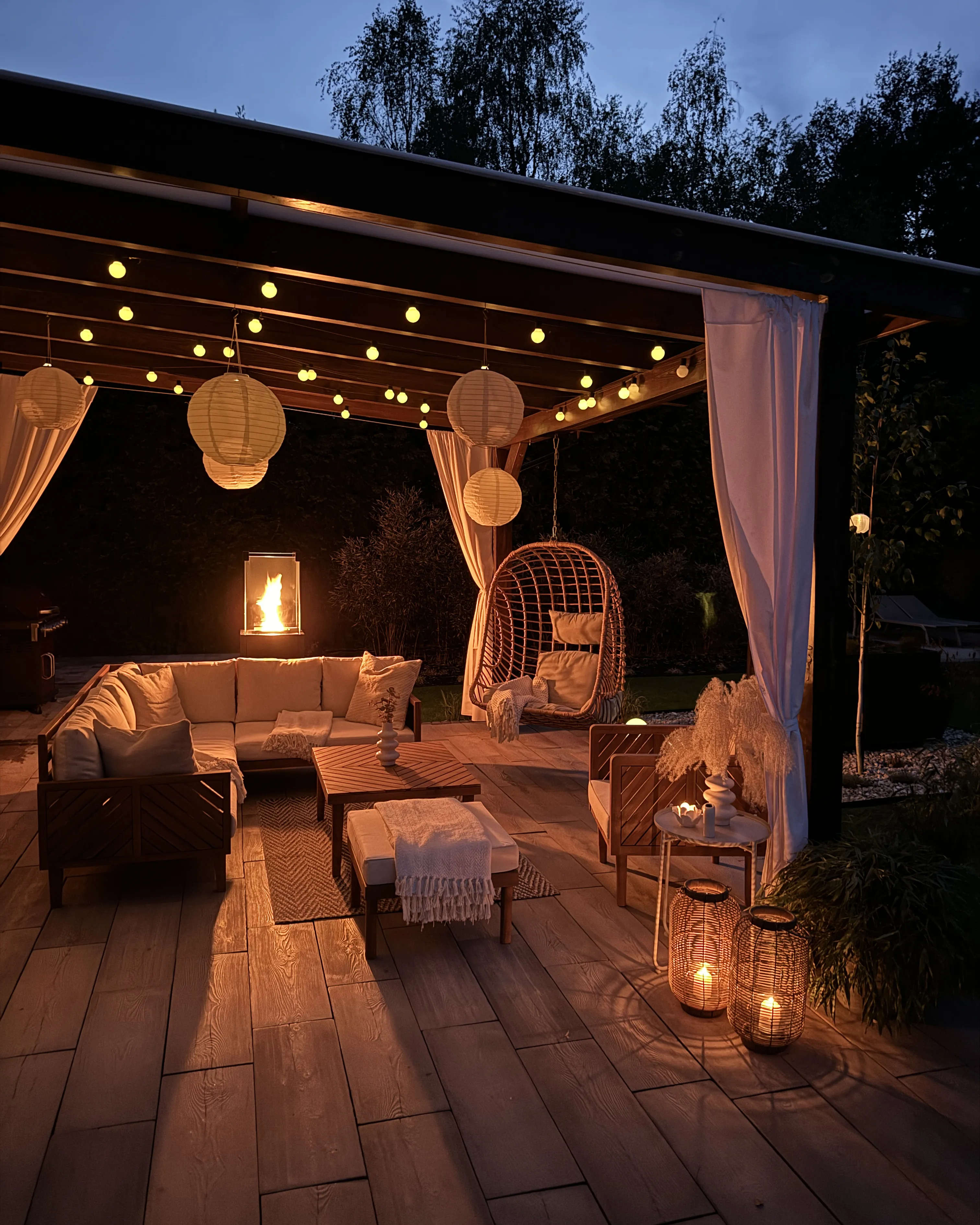Tuin hoekloungeset met tafel 4-zits BARATTI linkszijdig Acaciahout Bruin