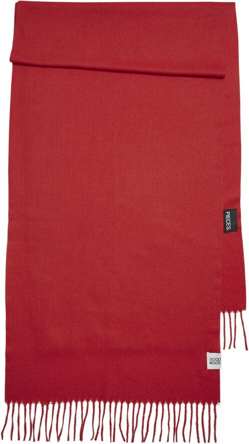 Pieces PCRASMIN LONG SCARF W. PATCH BC High risk red