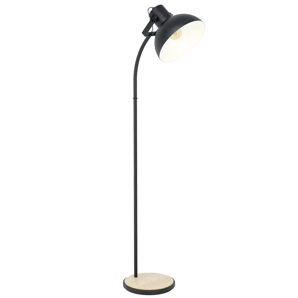 EGLO Lubenham Vloerlamp - E27 - 160 cm - Zwart, Bruin