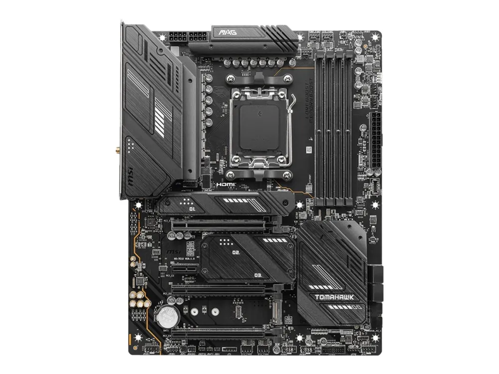 [OUTLET] - MSI MAG X670E TOMAHAWK WIFI - Bundkort - ATX - Socket AM5 - AMD X670 Chipset - USB 3.2 Gen 1, USB 3.2 Gen 2, USB-C Gen 2x2, USB-C 3.2 Gen2 - 2.5 Gigabit LAN, Wi-Fi 6, Bluetooth - onboard grafik (CPU påkrævet) - HD Audio (8-kanaler)