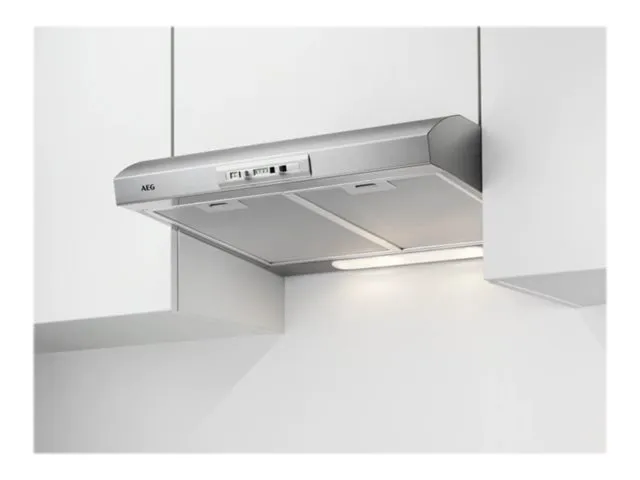 AEG DUB1611M - Hætte - standard - bredde: 59.9 cm - dybde: 51.3 cm - udtrækning og recirkulation (med ekstra recirkulationssæt) - rustfrit stål