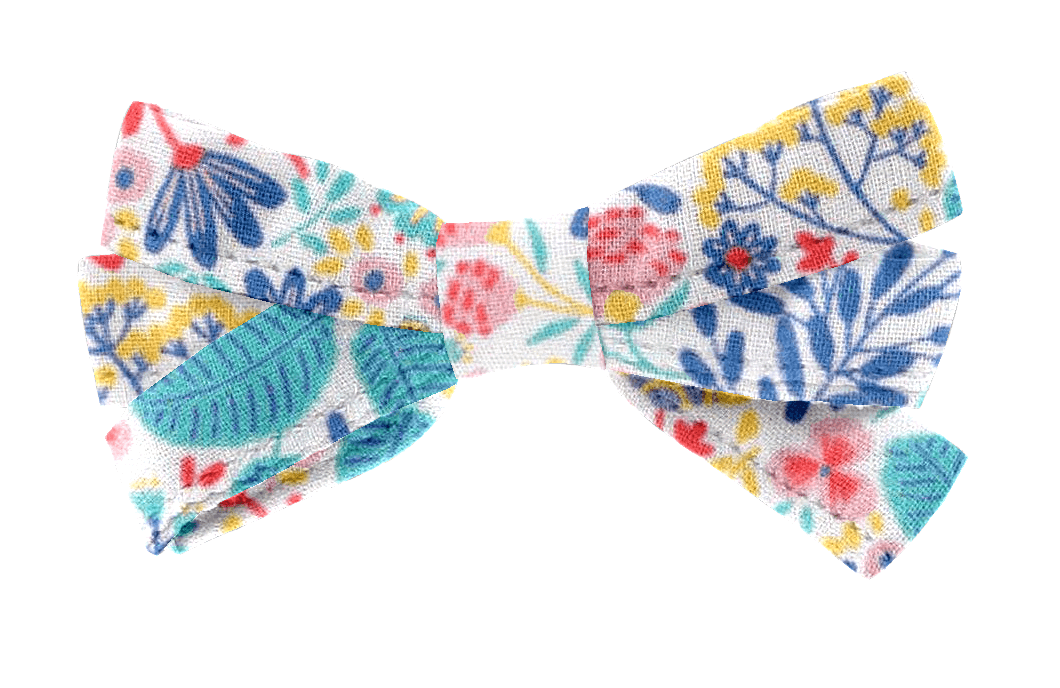 Barrette Ruban Champêtre Bleuté