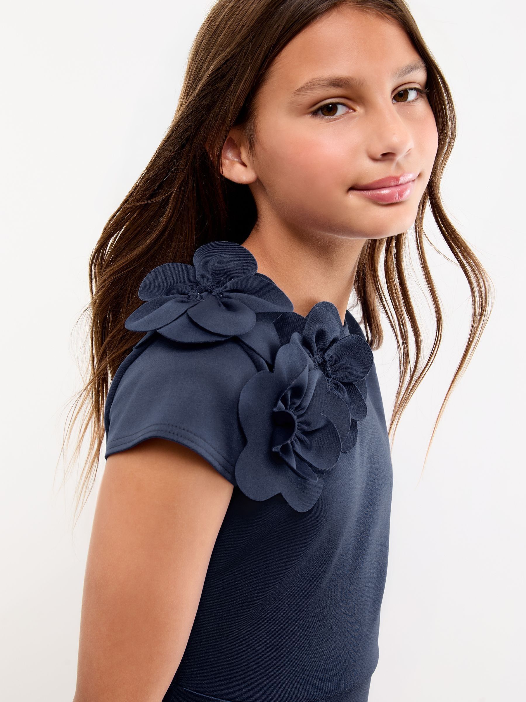 Lipsy Scuba 3D Corsage Cap Sleeeve Dress (5-16yrs)