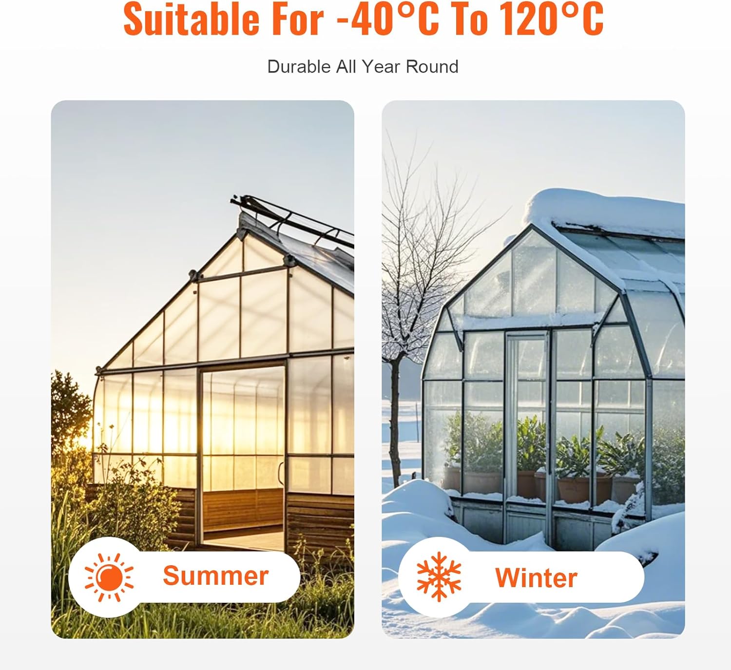VEVOR 14er-Set Gewächshausplatten aus Polycarbonat, 1210 x 605 x 8 mm Stegplatten, wasserdichte UV-geschützte gewellte Hohlkammerplatten, schlagfeste, transparente Dachplatten für Gewächshaus/Garten