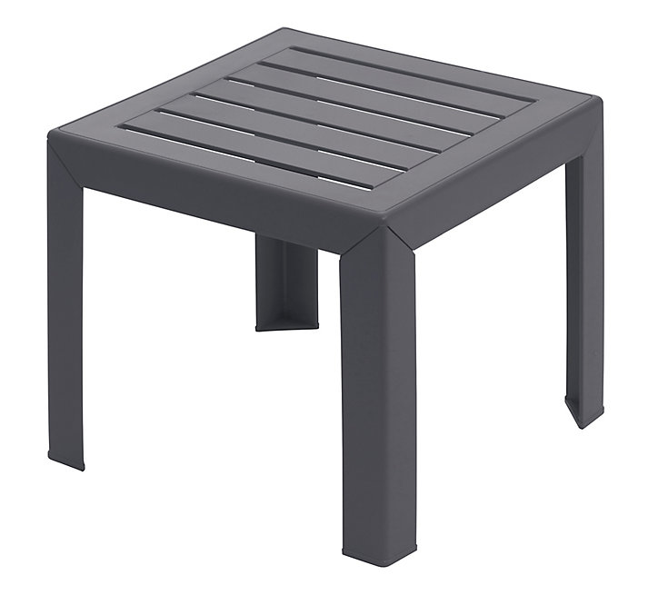 Table basse de jardin Miami en résine de synthèse coloris anthracite L.40 x l.40 x H.35 cm
