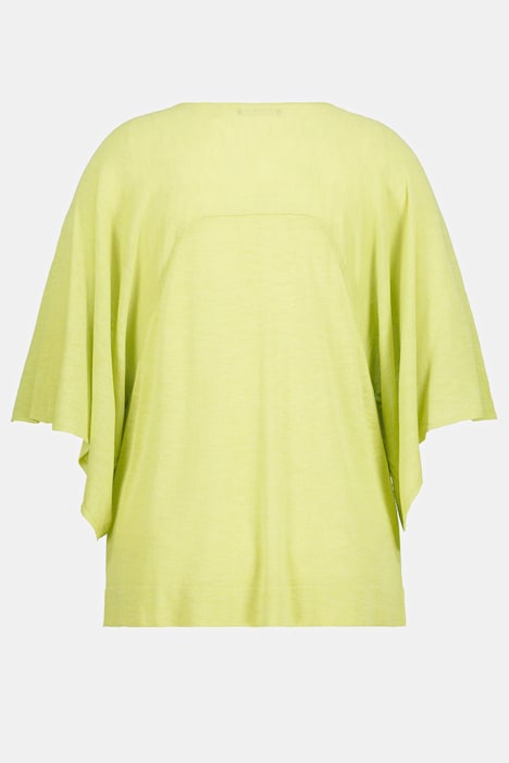 Pullover, Leinenmix, Rundhals, Fledermaus-Halbarm