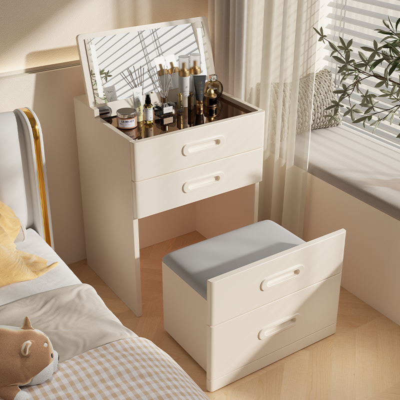 Solid wood dresser small bedroom modern simple small apartment mini flip dresser bedside storage cabinet integrated